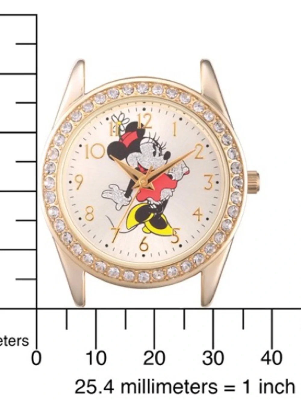 Disney Adult Size Minnie Mouse Crystal Gold-Tone Watch (XWA6726)